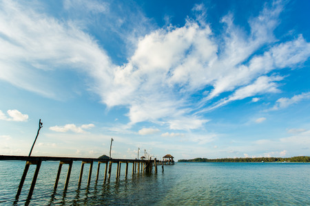 Vacations tropical jetty on sea.の写真素材