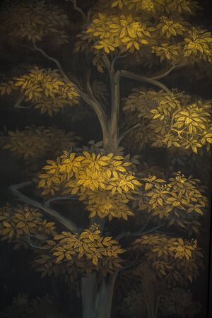 Vintage tree Thai style art painting pattern.の写真素材