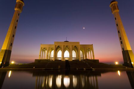 Sunrise clouds above mosque. The most beautiful mosques.