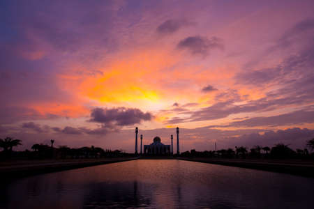 Sunrise clouds above mosque. The most beautiful mosques.の写真素材