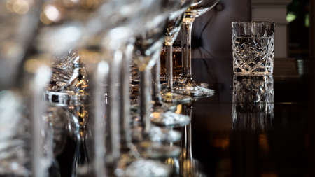 Abstract of glasses are arranged beautifully.