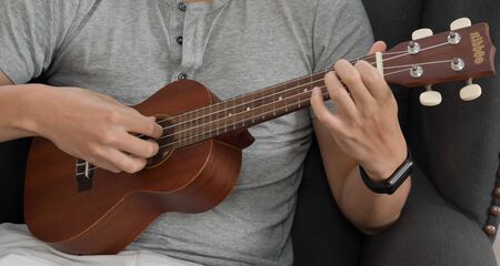 Musicians playing     Ukulele instruments