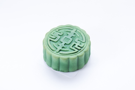 Mid-Autumn Festival moon cake on white background,Chinese mid autumn festivalの写真素材