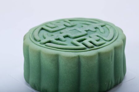 Mid-Autumn Festival moon cake on white background,Chinese mid autumn festivalの写真素材