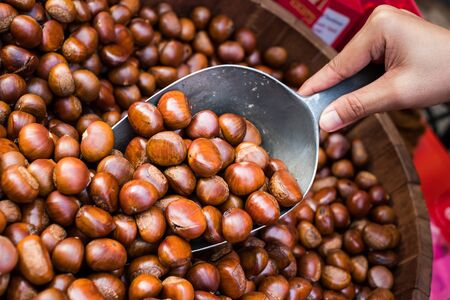chestnuts In The Markets,Tasty ripe chestnuts.の写真素材