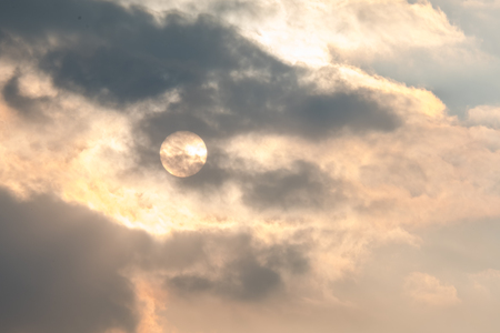 Full sun and clouds in the skyの写真素材