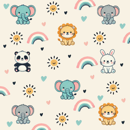 Baby seamless pattern. Cute african animals on white  background. Creative scandinavian kids texture for fabric, textile, wallpaper, apparel.のイラスト素材