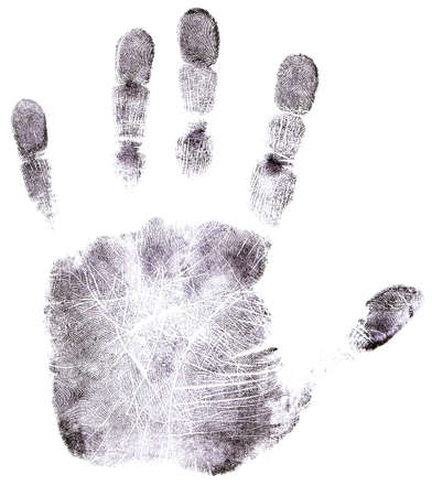 Full Hand black fingerprint - High Resolution monochrome imageの写真素材