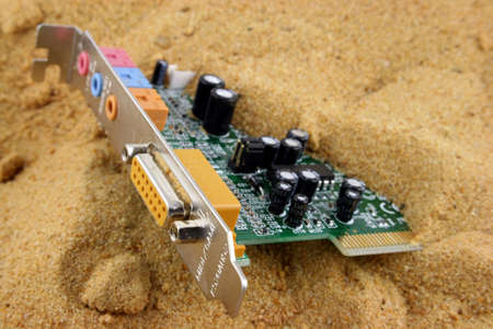 Games port half buried in the sand