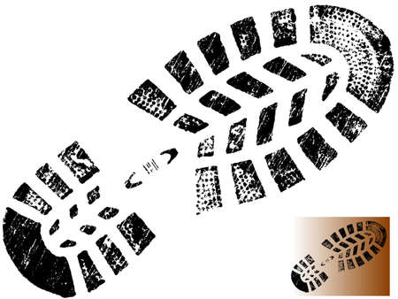 Isolated Mountin BootPrint - Highly detailed of a mountain boot- transparent so it can be overlaid onto other graphic elements
のイラスト素材