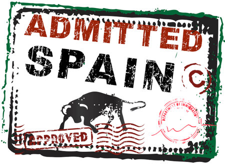 Immigration Stamp - Spain - Vector Graphicのイラスト素材