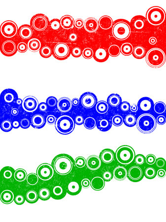 3 Grunge Landscape elements - Circles (On separate layers and grouped for easy use and coloring)のイラスト素材