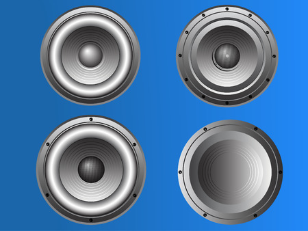 4 Pub and Disco style Loudspeakers in vector formatのイラスト素材