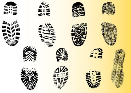 8 Shoeprints - Highly detailed transparent vectors so they can be overliad onto other graphic elementsのイラスト素材