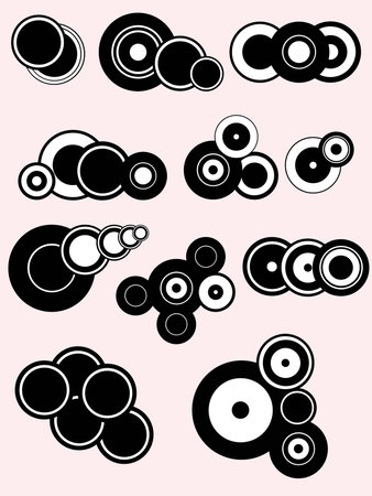 Circular Graphic Elements 1- Seperate graphic circular design elementsのイラスト素材