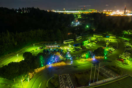 Aerial view of part of Tokyo, Japan at nightのeditorial素材