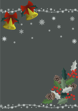 Illustration material: Frame made of snowflakes and ornamentsのイラスト素材