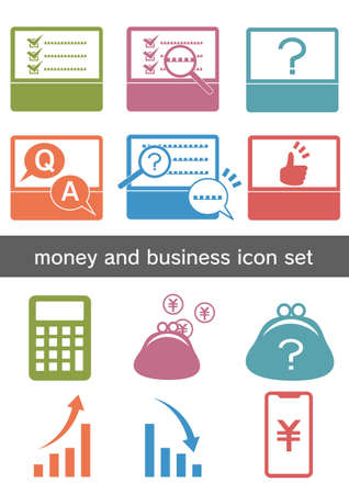 Icon set that can be used for business, investment, contracts, etc.のイラスト素材