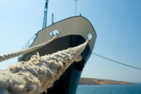 Detail of the rope with ship.の写真素材
