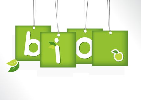 Bio hanging cards.の写真素材