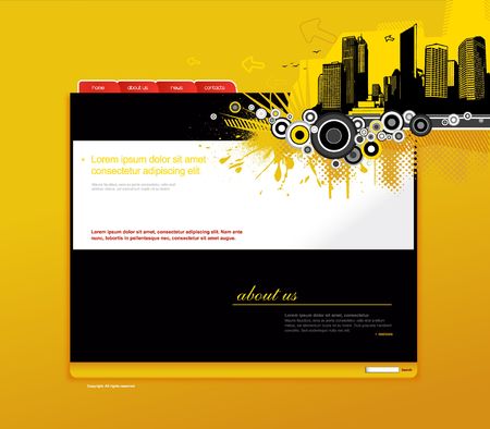 Website template with city. のイラスト素材