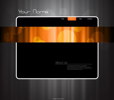 Website template with orange curtain.のイラスト素材