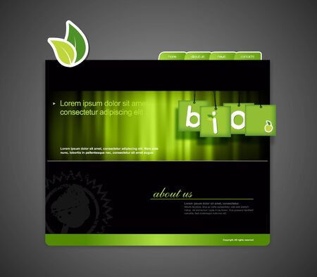 Bio website template with grey background.のイラスト素材
