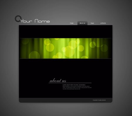 Website template with green curtain.のイラスト素材