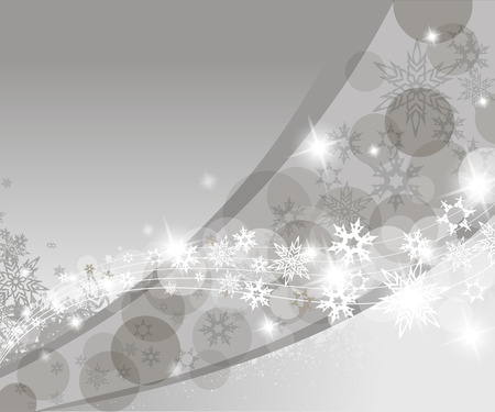 Christmas silver background with snow flakes.のイラスト素材