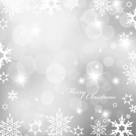 Christmas silver background with snow flakes.のイラスト素材