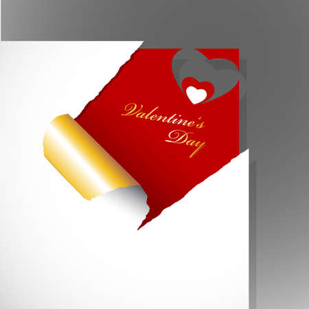 Corner with teared paper for Valentine's day.のイラスト素材