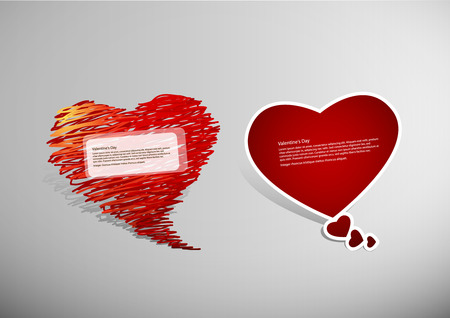 Set of Valentine's heart message bubbles.のイラスト素材