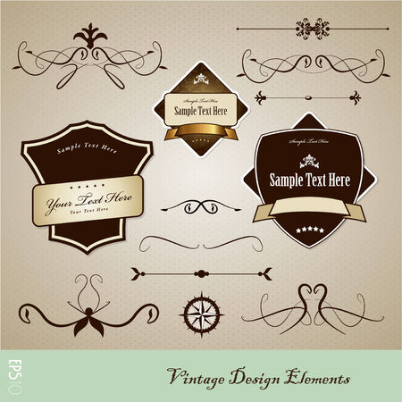 Set of vintage design elements.のイラスト素材