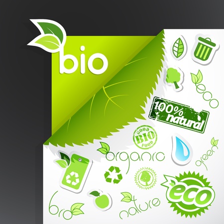 Set of green ecology icons.のイラスト素材