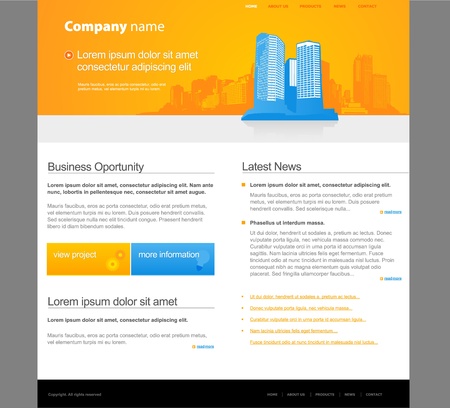 Website template with city.のイラスト素材