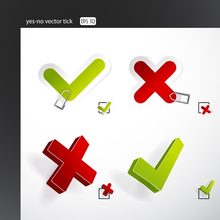 Set of yes-no ticks.のイラスト素材