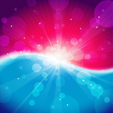 Fantasy winter meadow with lens flare.のイラスト素材