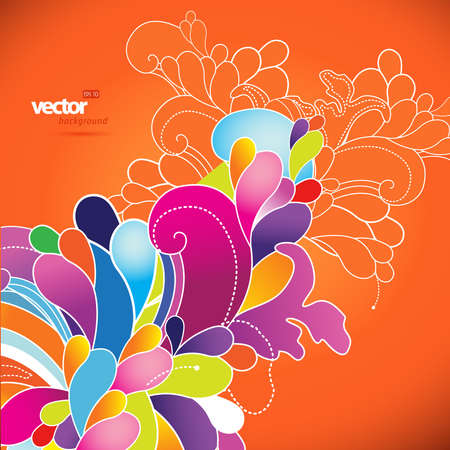 Abstract background with colored flowers のイラスト素材