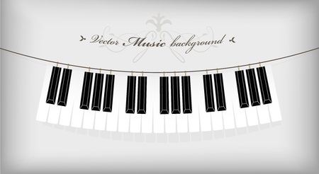 Hanging piano keyboard with place for your text.のイラスト素材