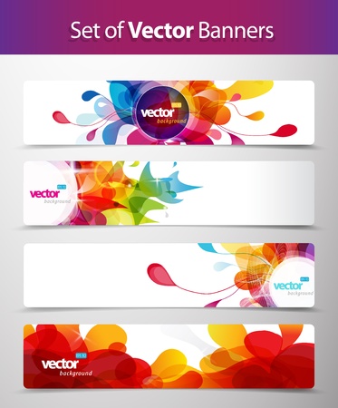 Set of abstract colorful web headers.