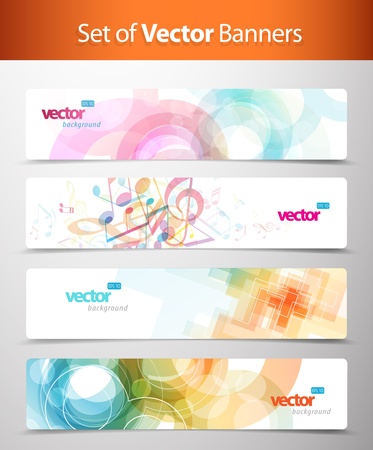 Set of abstract colorful web headers.のイラスト素材