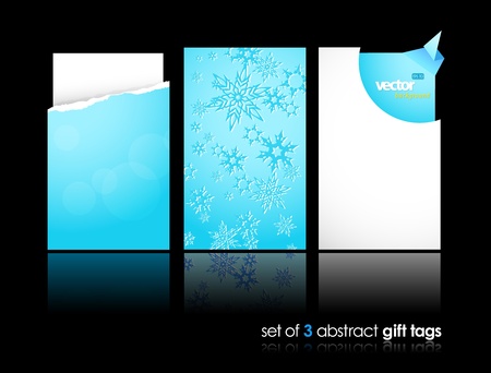 Set of winter gift cards with reflection. のイラスト素材