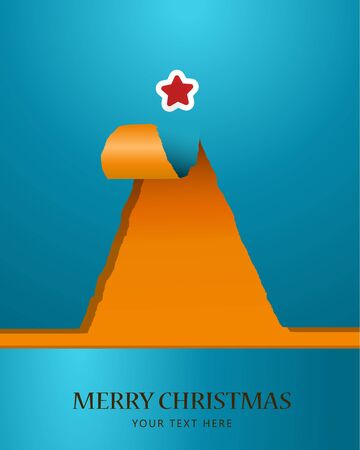 Christmas tree of teared paper with star on the topのイラスト素材
