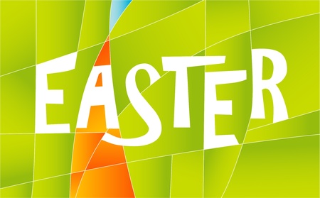 Happy Easter sign with colorful stripes.のイラスト素材