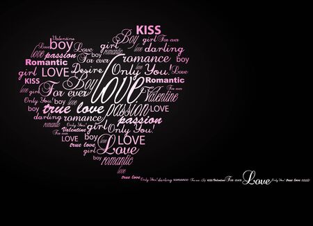 Valentine heart created from words.のイラスト素材