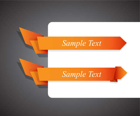 Set of orange origami ribbon for your text.のイラスト素材