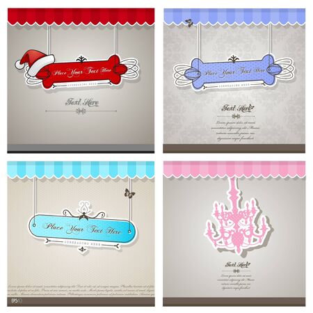 Set of vintage background with place for your text. のイラスト素材