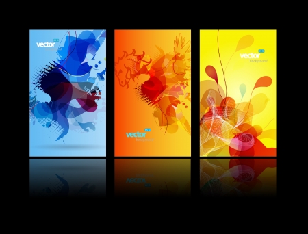 Set of abstract colorful splash illustrations. のイラスト素材