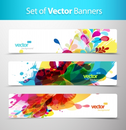Set of abstract colorful web headers. のイラスト素材