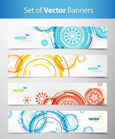 Set of abstract colorful web headers. のイラスト素材